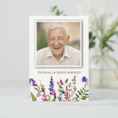 Cartes de remerciement funéraire | Fleurs sauvages (Debout devant)