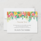 Cartes de remerciement funéraire | Fleurs tropical (Devant)