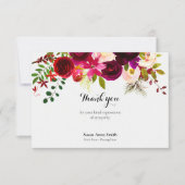 Cartes de remerciement funéraire | Floral Crimson (Devant)