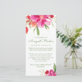 Cartes de remerciement funéraire | Floraux d'aquar (Debout devant)