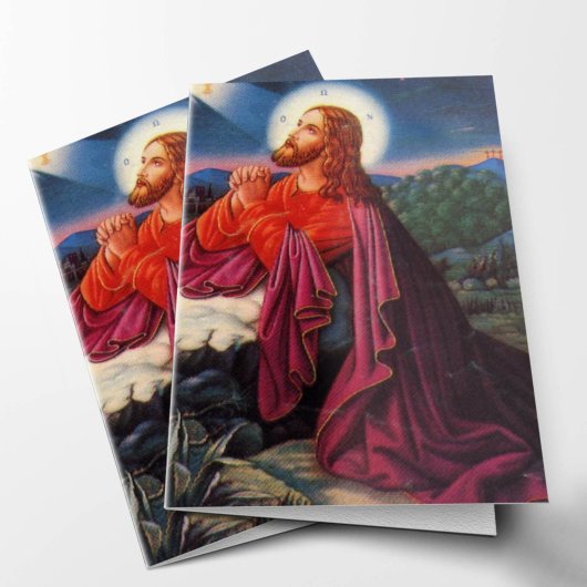 Cartes de remerciement funéraire | Jésus priant 5