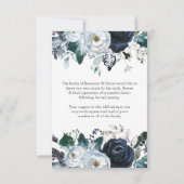 Cartes de remerciement funéraire | Marine Peony (Dos)