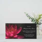 Cartes de remerciement funéraire | Nénuphar rose (Debout devant)