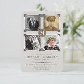 Cartes de remerciement funéraire | Photos encadrée (Debout devant)