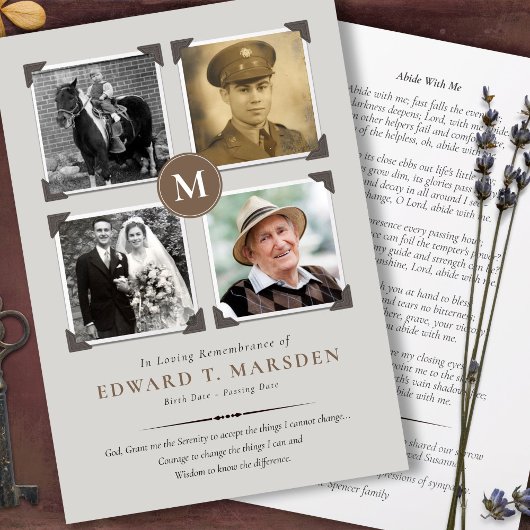 Cartes de remerciement funéraire | Photos encadrée