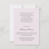 Cartes de remerciement funéraire | Pretty Pink Peo (Dos)