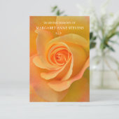 Cartes de remerciement funéraire | Rose orange (Debout devant)