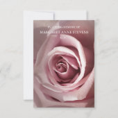 Cartes de remerciement funéraire | Rose rose Dusty (Devant)
