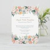 Cartes de remerciement funéraire | Roses aquarelle (Debout devant)