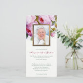 Cartes de remerciement funéraire | Roses botanique (Debout devant)