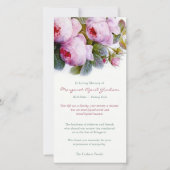 Cartes de remerciement funéraire | Roses botanique (Devant)