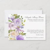 Cartes de remerciement funéraire | Roses violets (Devant)