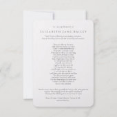 Cartes de remerciement funéraire | Simplement élég (Dos)