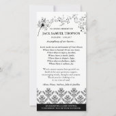 Cartes de remerciement funéraire | Symphonie de no (Devant)