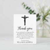 cartes de remerciement funéraires en noir et blanc (Debout devant)