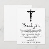 cartes de remerciement funéraires en noir et blanc (Devant / Derrière)