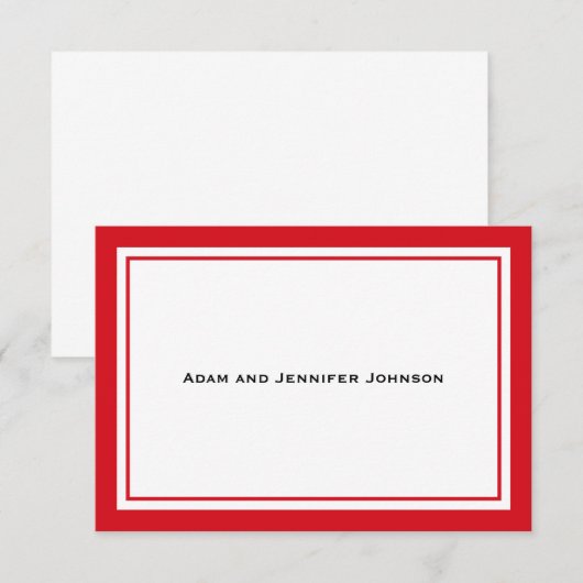 Cartes de remerciement générales (Rouge / Blanc) (Devant / Derrière)