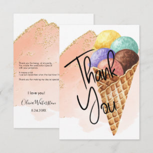 Cartes de remerciement Glitter Glace Crème