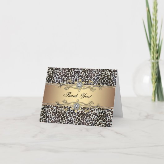 Cartes de remerciement Gold Leopard (Devant)