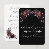 Cartes de remerciement gothiques sombres et botani (Devant / Derrière)