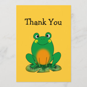 Cartes de remerciement grenouille mignonne
