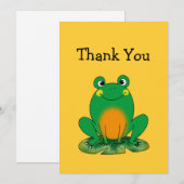 Cartes de remerciement grenouille mignonne (Devant / Derrière)