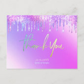 Cartes de remerciement Holographique violet Partie (Devant)