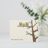 Cartes de remerciement Invitation Chouettes Tachet (Debout devant)