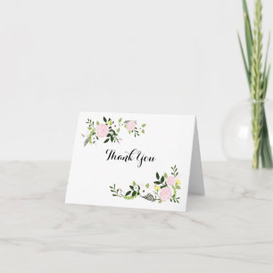 Cartes de Remerciement Jardin Floral -blanc