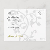 Cartes de remerciement jaune gris tendance (Dos)