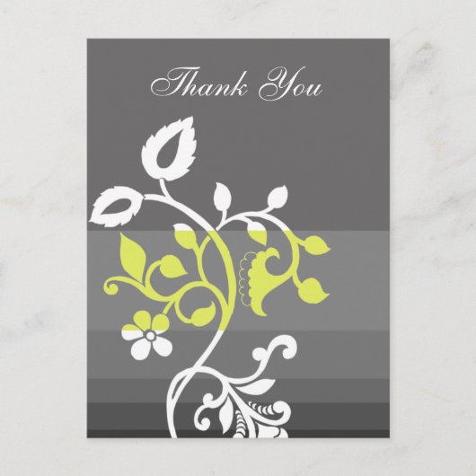 Cartes de remerciement jaune gris tendance (Devant)