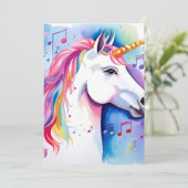 Cartes de remerciement Licornes Musicales (Debout devant)
