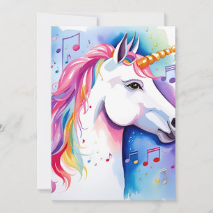 Cartes de remerciement Licornes Musicales