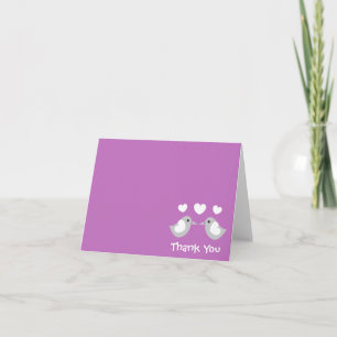 Cartes de remerciement Love Birds (Violet prune)