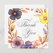 Cartes de remerciement mariage ou douche (Devant / Derrière)