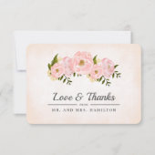 Cartes de Remerciement Mariage pour les pivoines r (Devant)