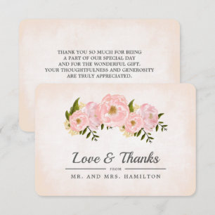 Cartes de Remerciement Mariage pour les pivoines r