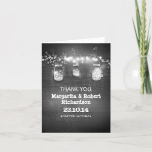 Cartes de Remerciement Mariage Rustique Mason Jars