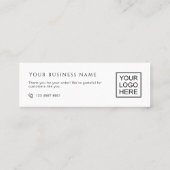 Cartes de remerciement mini inserts pour les comma (Dos)