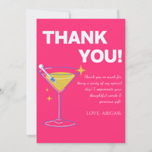 Cartes de remerciement minimalistes roses pour 30