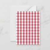 Cartes de remerciement modernes à carreaux rouges (Dos)