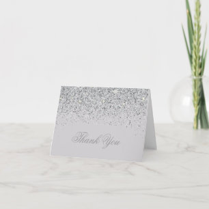 Cartes de remerciement modernes avec paillettes ar