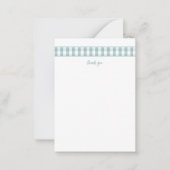 Cartes de remerciement modernes en vichy sarcelle (Devant)