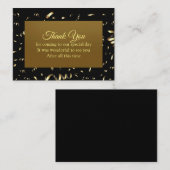 Cartes De Remerciement Noir Et Or (Devant / Derrière)