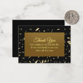 Cartes De Remerciement Noir Et Or (Devant/Arrière en situation)