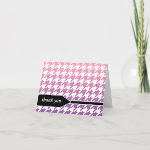 Cartes de remerciement ombre rose violet à carreau