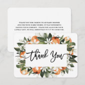 Cartes de remerciement Oranges mignonnes (Devant / Derrière)