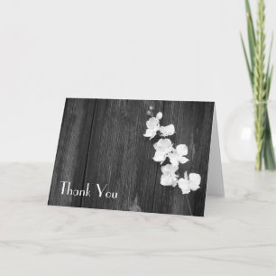 Cartes de remerciement Orchidées Noir & Blanc et B