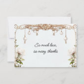 Cartes de remerciement Perles élégantes et Prosecc (Devant)