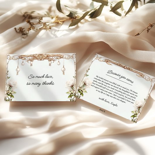 Cartes de remerciement Perles élégantes et Prosecc